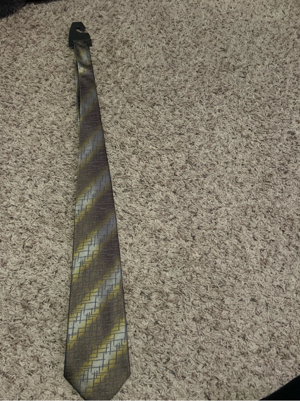 Pierre Cardin Olive and Yellow Diagonal Pattern Tie